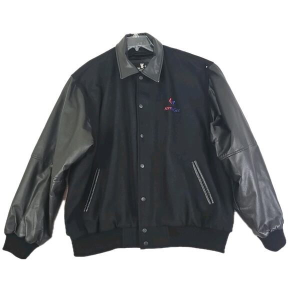 Vintage MTM Recognition ~Men's XXL~ Black Bomber Jacket Oklahoma City 80s 90s - Picture 5 of 14